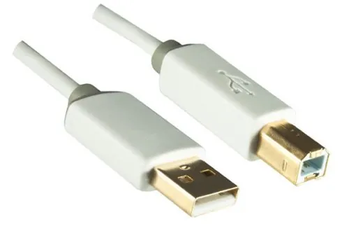 DINIC HQ USB 2.0 Kabel A Stecker auf B Stecker, Monaco Range, weiß